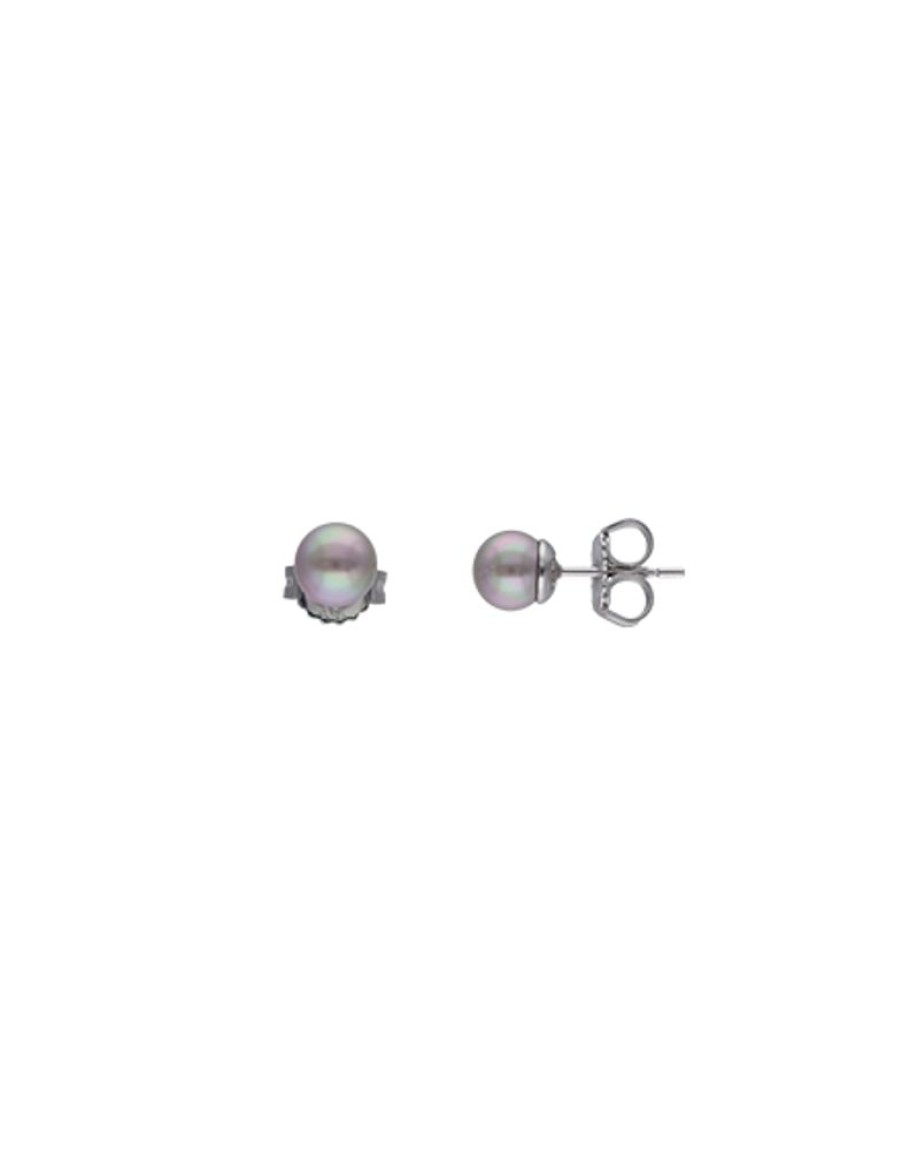 MAJORICA Silver Earrings Lyra With 6Mm Nuage Pearl | Pearl Stud Earrings