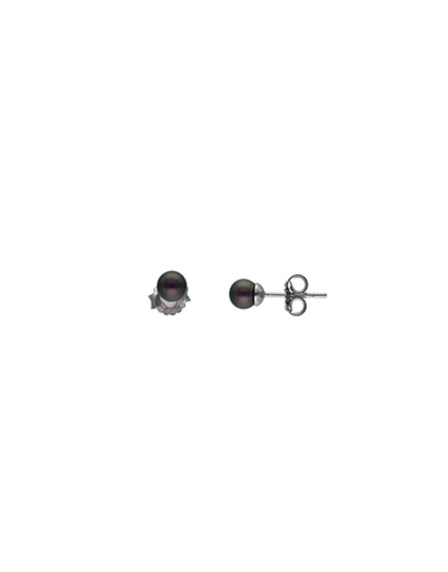 MAJORICA Earrings Cies Silver With 4Mm Tahiti Pearl | Pearl Stud Earrings