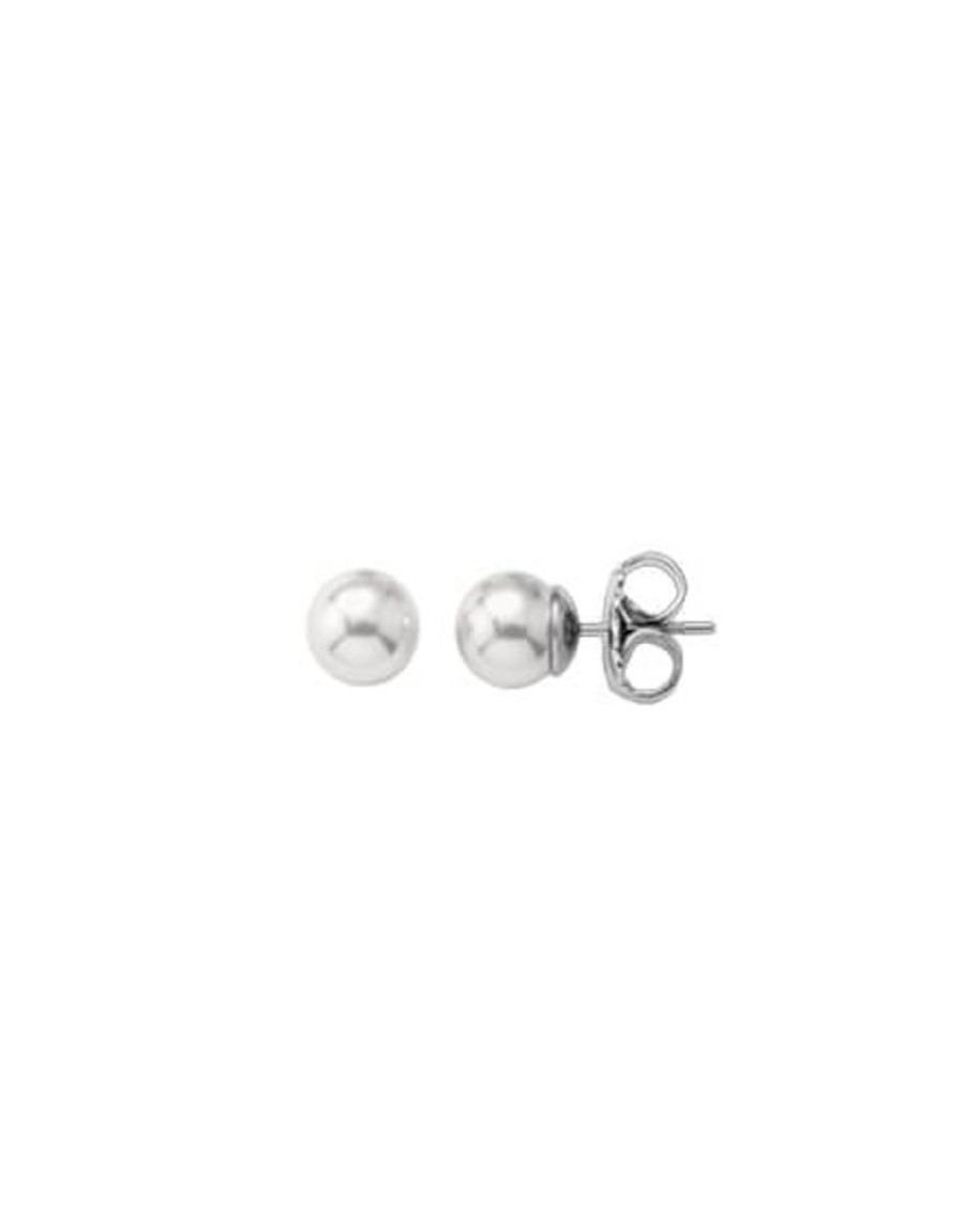 MAJORICA Earrings Lyra Silver With 10Mm White Pearl | Pearl Stud Earrings