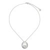 MAJORICA Petra Necklace In Steel With A Round White Pearl | Pendants With Chain