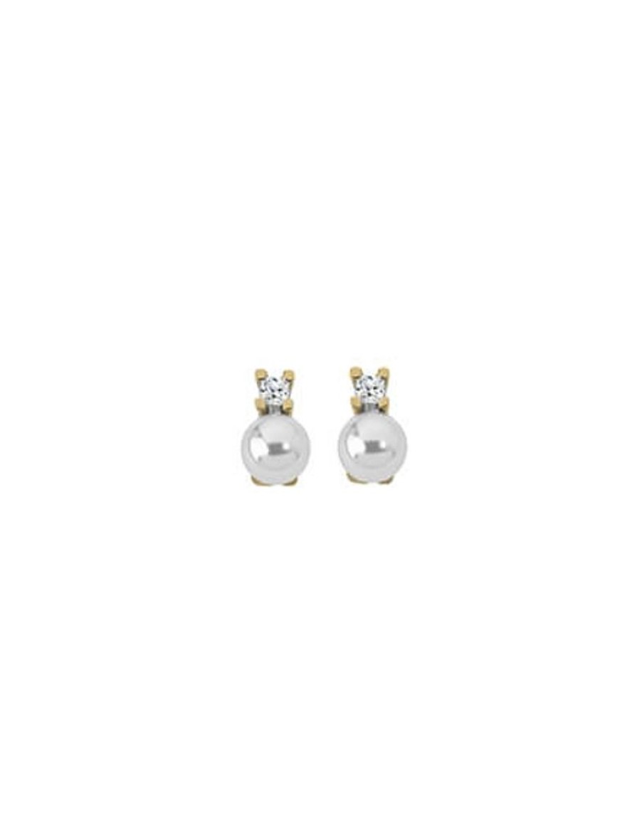 MAJORICA Gold Plated Selene Earrings With 8Mm White Pearl And Zircons | Tu & Yo Earrings