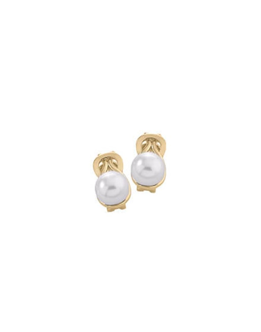 MAJORICA Vega 90S Gold Earrings With Round Pearl | Short Earrings