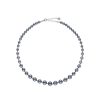 MAJORICA Silver Necklace Lyra 6/10Mm Gray Pearls 43Cm | Long Pearl Necklaces