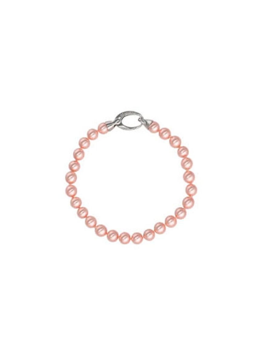 MAJORICA Silver Bracelet Lyra With 6Mm Pink Pearls | Silver Bracelets