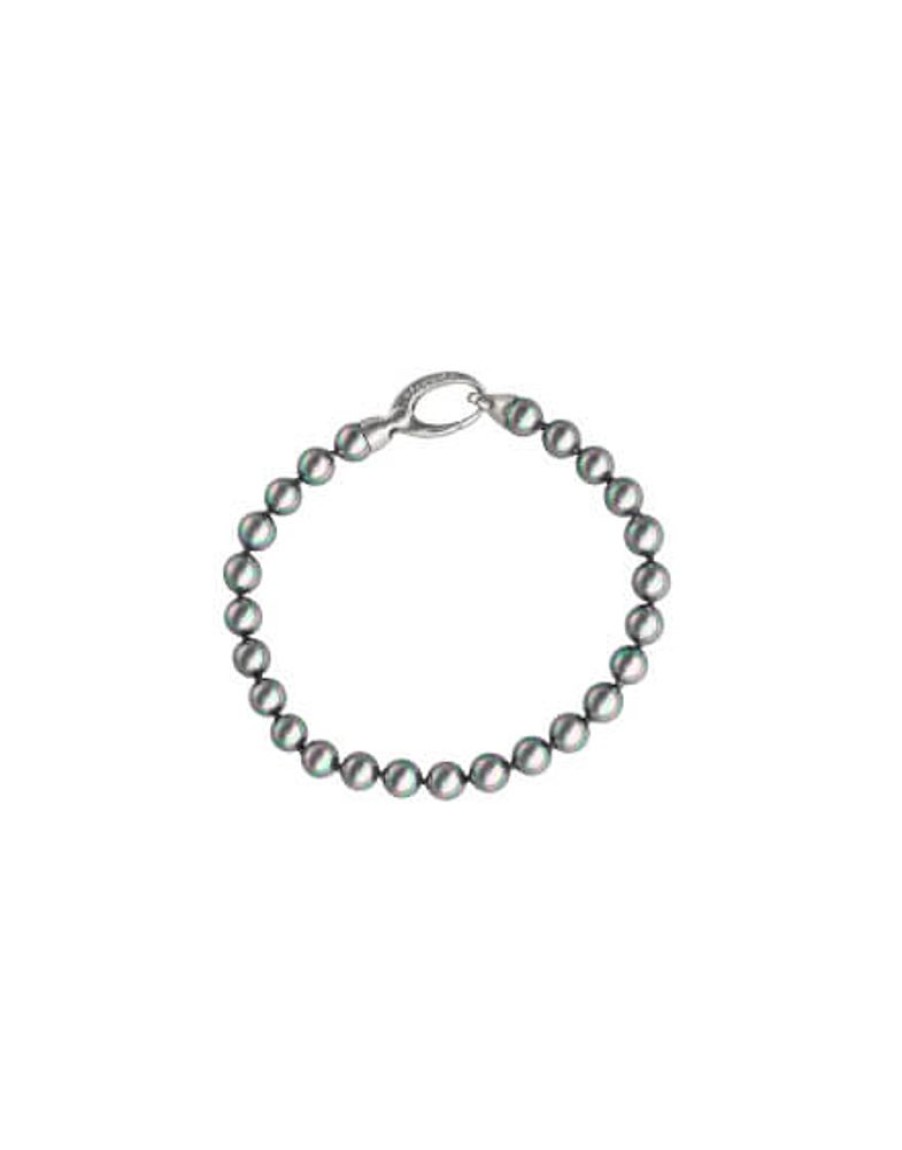 MAJORICA Silver Bracelet Lyra With 6Mm Gray Pearls | Silver Bracelets