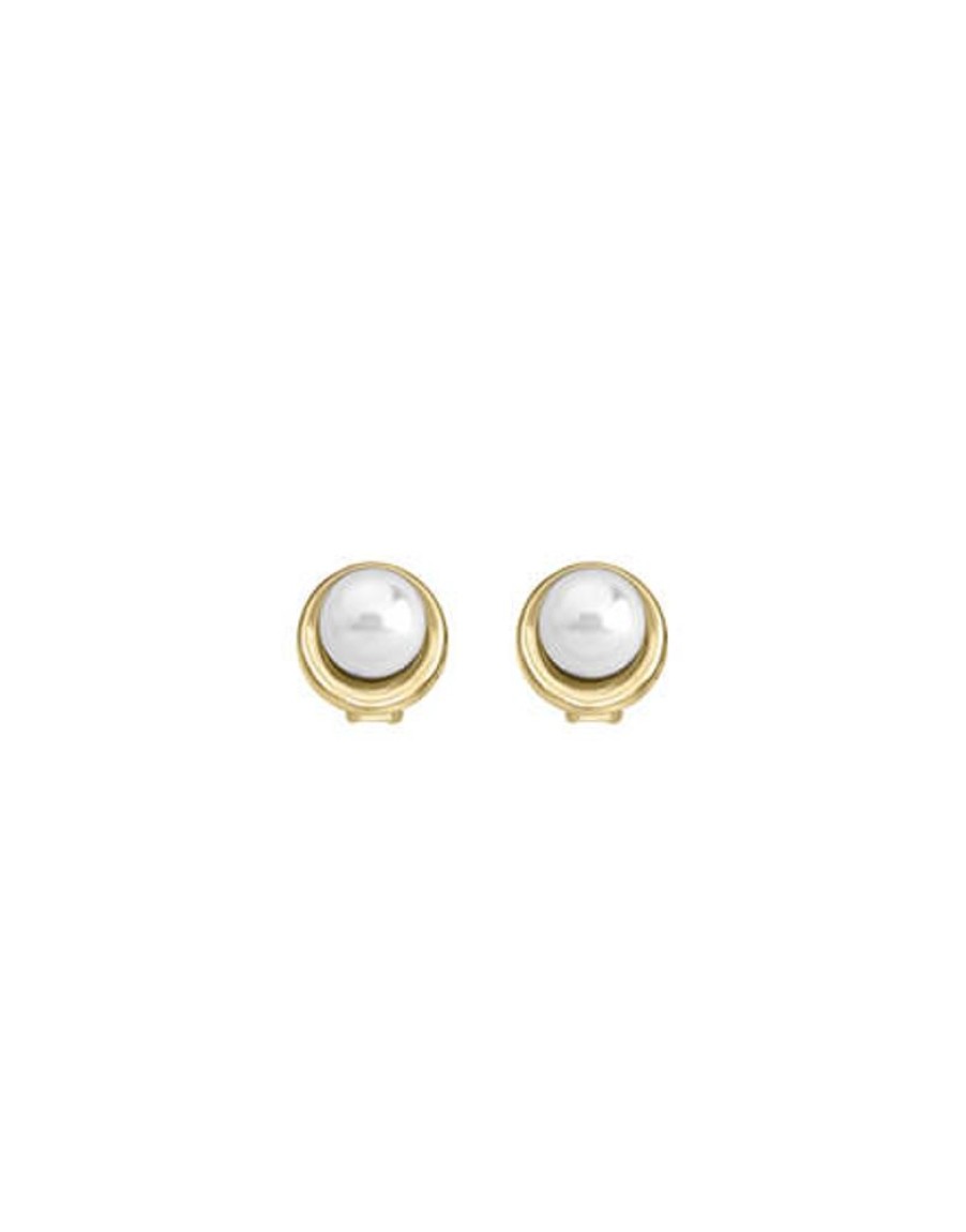 MAJORICA Margot Gold-Plated Earrings With An Embedded Round Pearl | Short Earrings