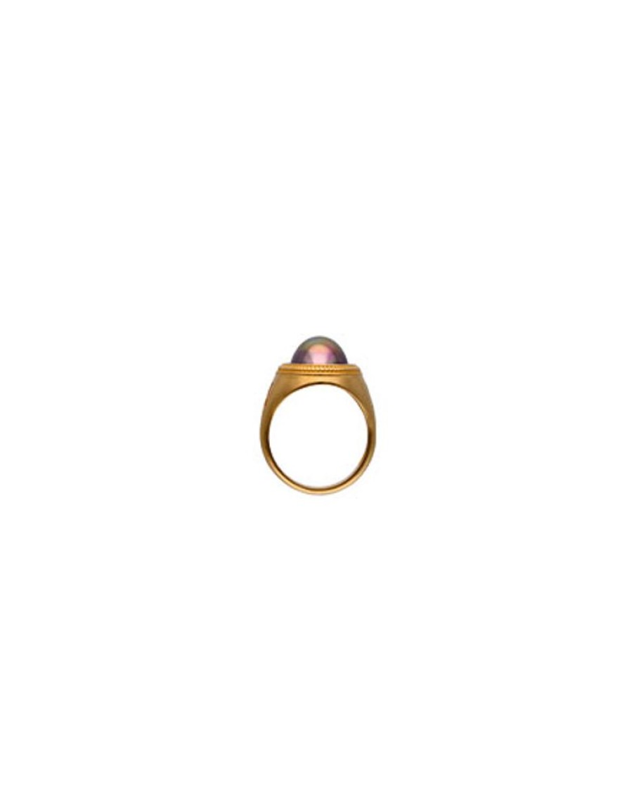 MAJORICA Zale Hallmark Ring With Oval Pearl In Aubergine | Large Pearl Rings