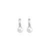 MAJORICA Hoop Earrings Chara In Silver With White Pearl | Pearl Hoop Earrings