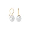 MAJORICA Earrings Tender Gold Plated With 12Mm White Baroque Pearl | Pearl Drop Earrings