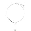 MAJORICA Silver Algaida Short Necklace With Pearl And Black Murano Glass | Pearl Chain Necklaces