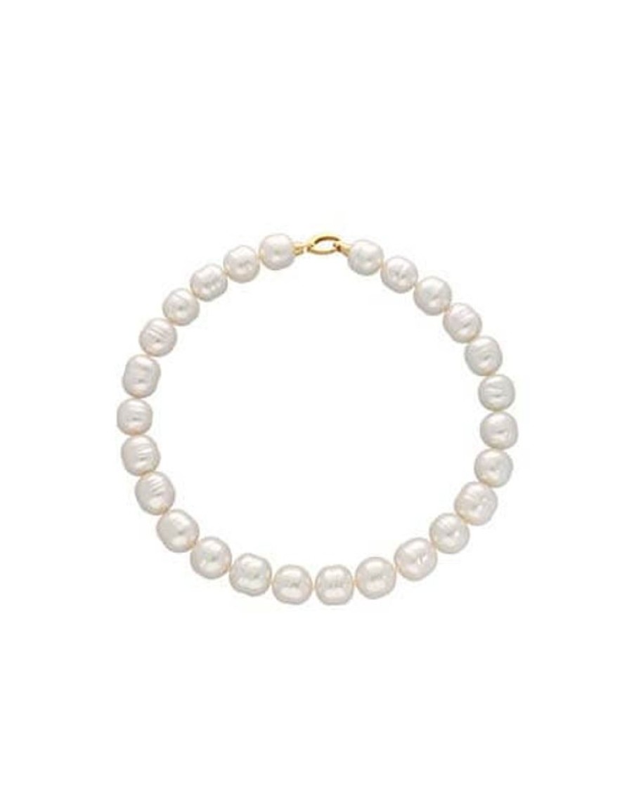 MAJORICA Gold Plated Barroque Pearl Necklace Lyra 14Mm 42Cm | Long Pearl Necklaces