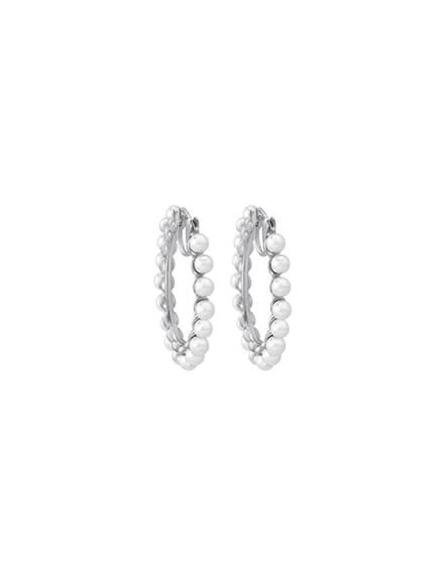 MAJORICA Large Hoop Earrings Ada With Pearls | Pearl Hoop Earrings