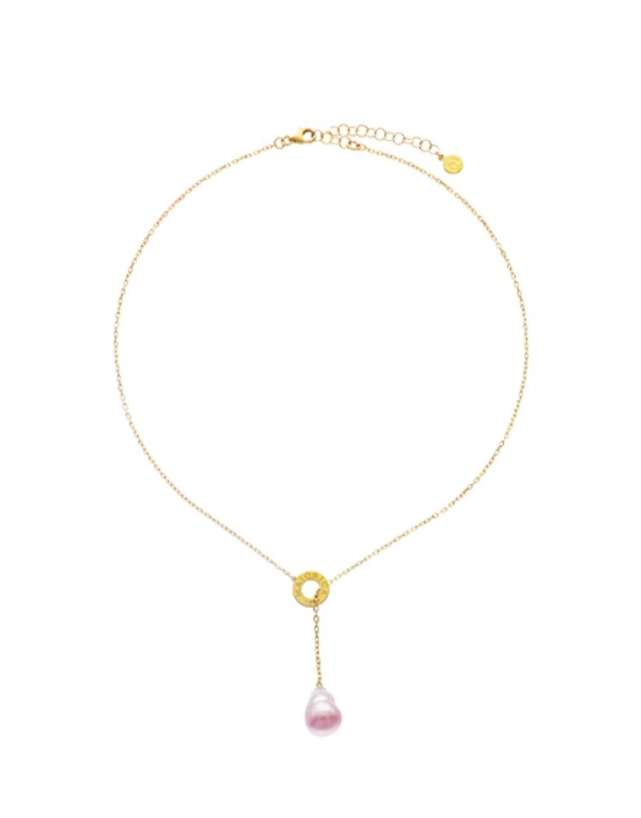 MAJORICA Luar Chain Necklace With Ruby Red Gradient Baroque Pearl | Pendants With Chain