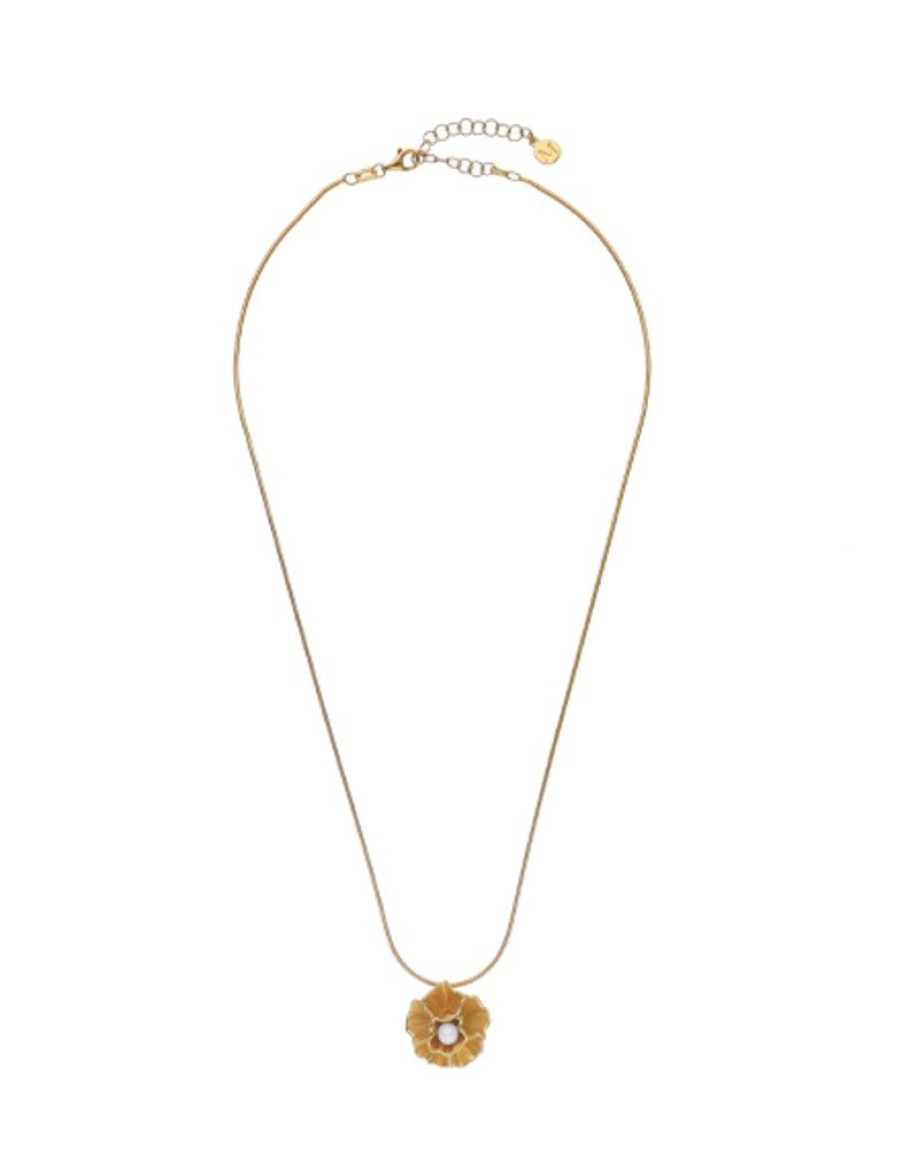 MAJORICA Clavelina Pendant With Chain With Round White Pearl | Pendants With Chain