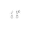 MAJORICA Earrings Selene Silver With 8Mm White Pearl And Zircons | Short Earrings