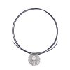 MAJORICA Le Palm White Pearl Steel Necklace With Blue Silk Cord | Pendants With Chain