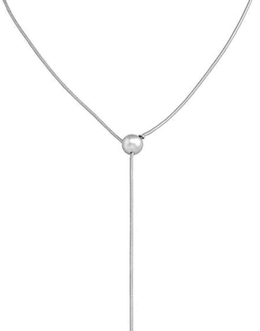 MAJORICA Adjustable Steel Necklace Aura | Pearl Chain Necklaces