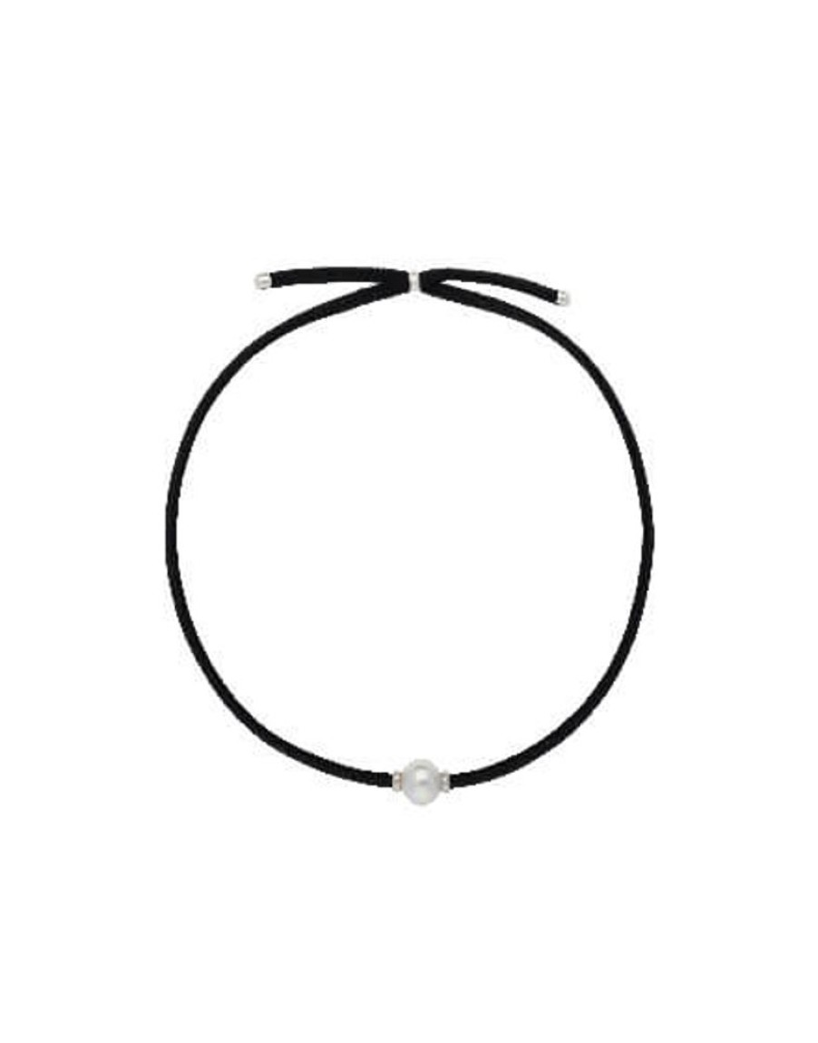 MAJORICA Sifnos Adjustable Uni Elastic Necklace Black | Pearl Chokers