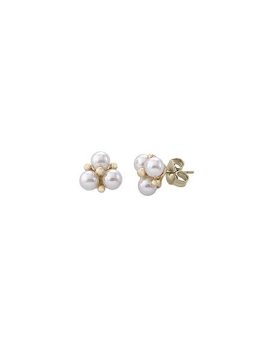 MAJORICA Vega Earrings With Round White Pearl | Short Earrings