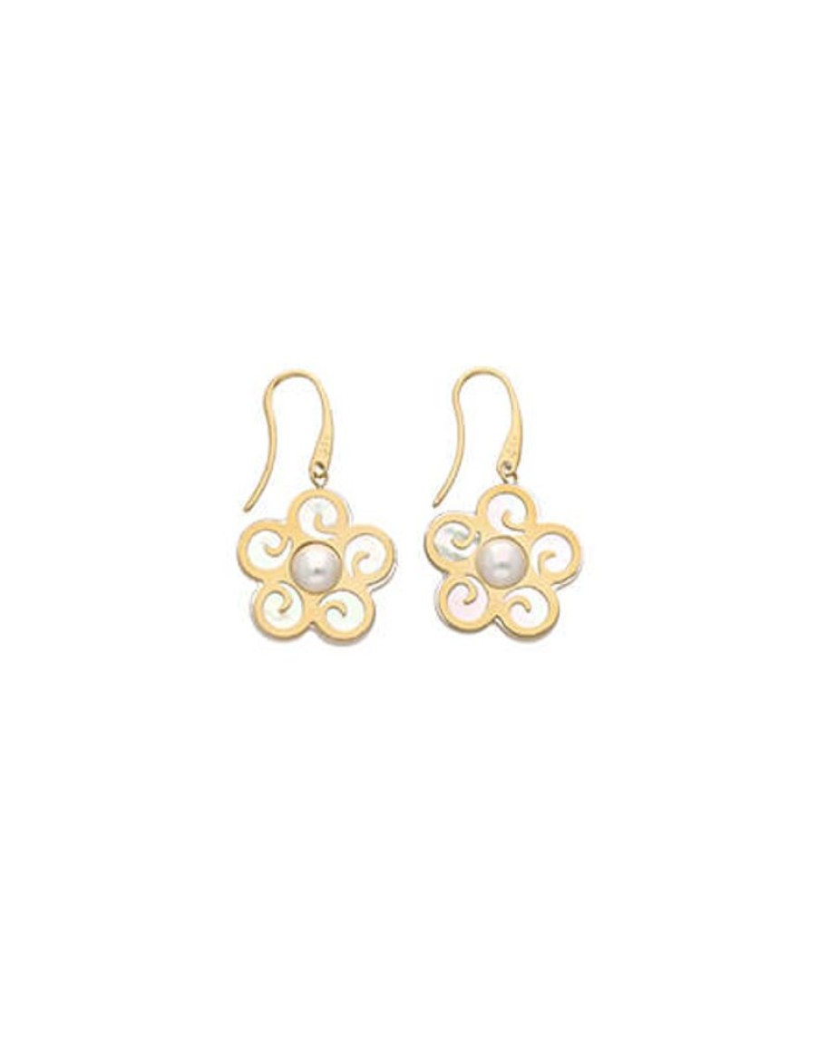 MAJORICA Short Roxana Earrings With A Hook And Mother-Of-Pearl | Pearl Drop Earrings