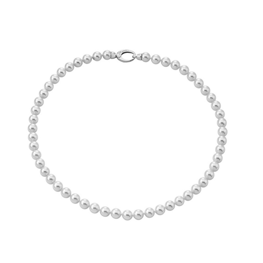 MAJORICA Silver Lyra Necklace 10Mm 45Cm | Long Pearl Necklaces