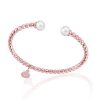 MAJORICA Pink Steel Bangle Carmen With White Pearls | Bangle Bracelets