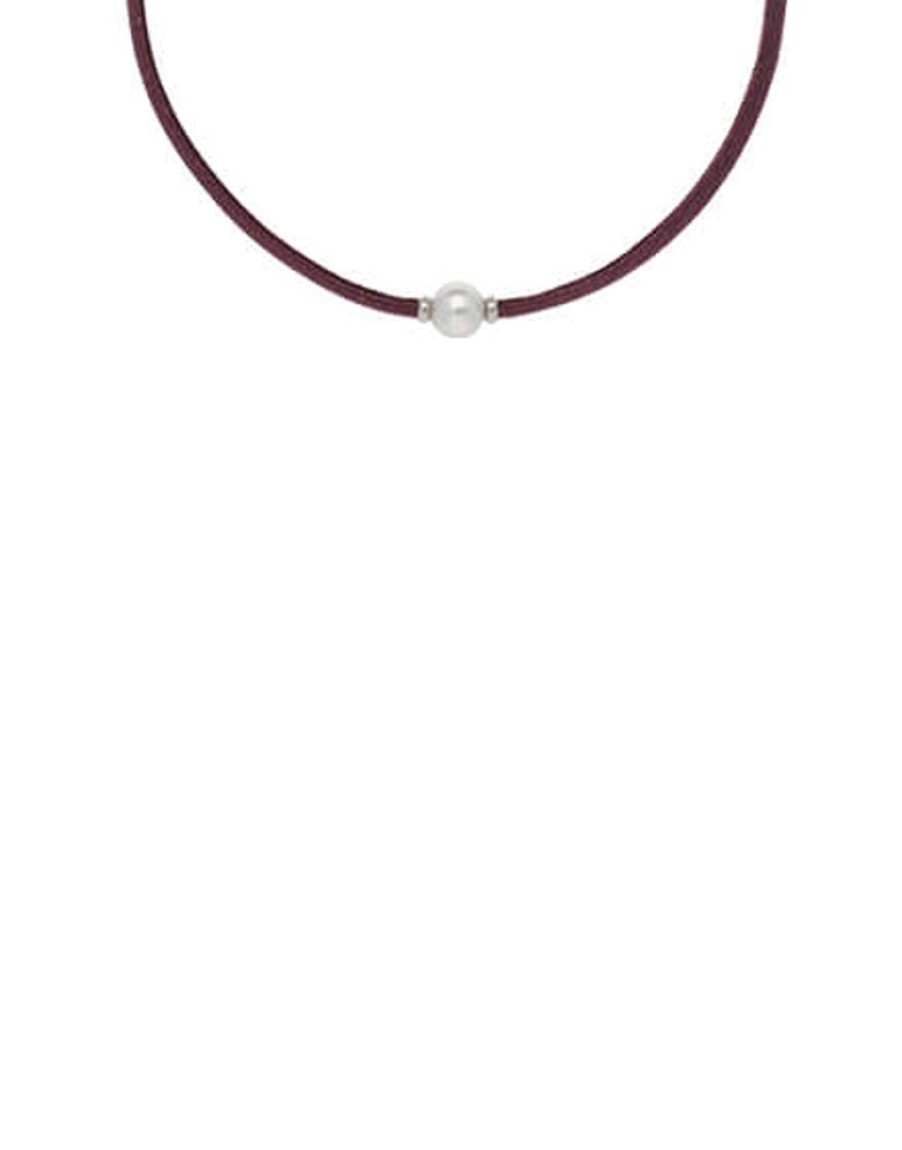 MAJORICA Sifnos Adjustable Uni Elastic Necklace Magenta | Silver Earrings