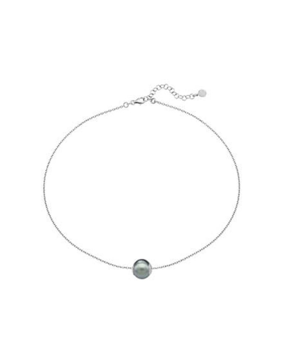 MAJORICA Silver Short Pendant Nuada 12Mm Gray Pearl | Pendants With Chain