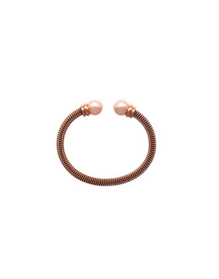 MAJORICA Rose Gold Plated Bracelet Tender Salmon Pearl | Bangle Bracelets