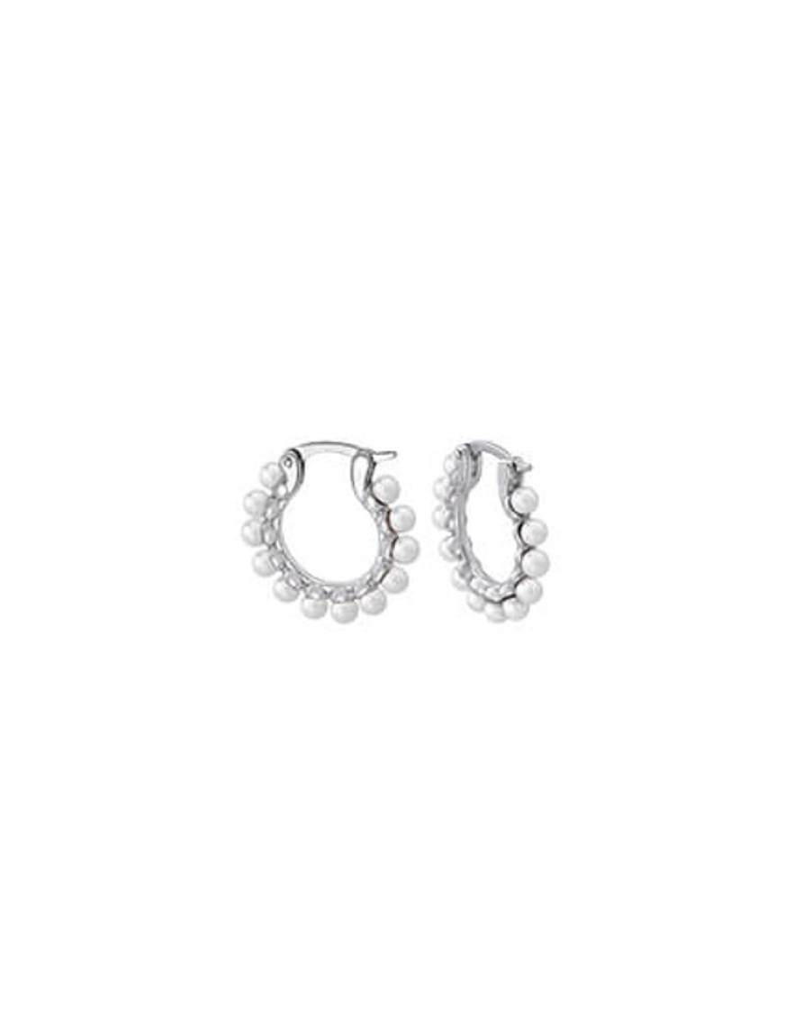 MAJORICA Medium Hoop Earrings Ada With Pearls | Pearl Hoop Earrings