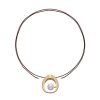 MAJORICA Petra Cord Necklace In Gold Steel And Coffee Silk | Pendants With Chain