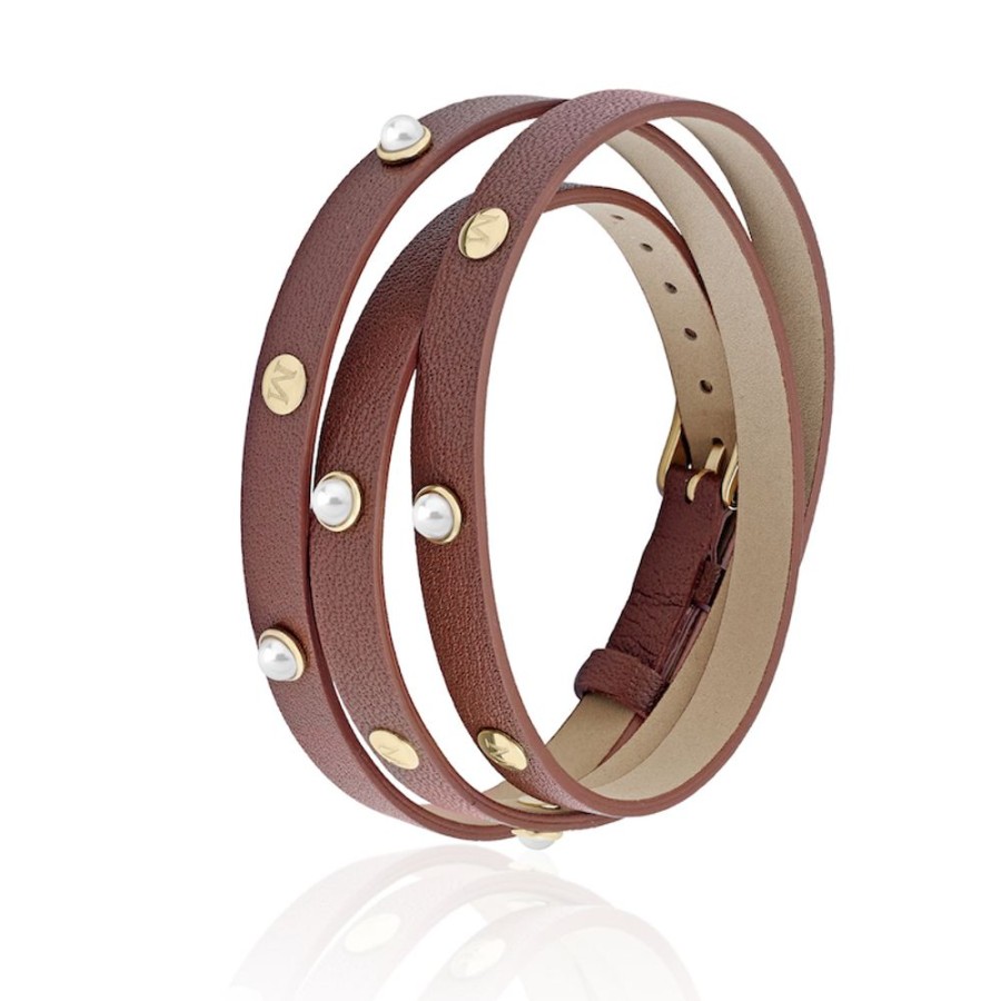 MAJORICA Bracelet Duato Brown | Golden Bracelets