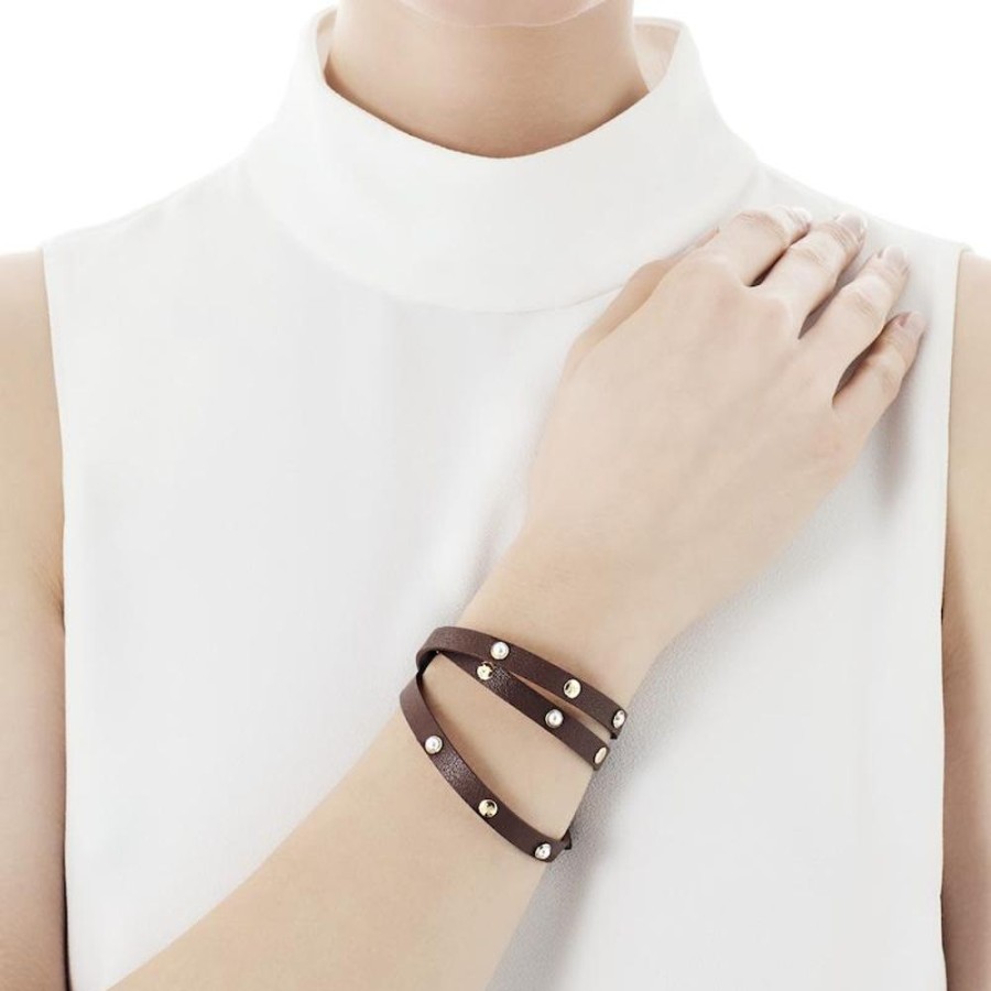 MAJORICA Bracelet Duato Brown | Golden Bracelets