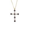 MAJORICA Crosses Collection Gold Pendant With White And Tahiti Pearl | Pendant Chain