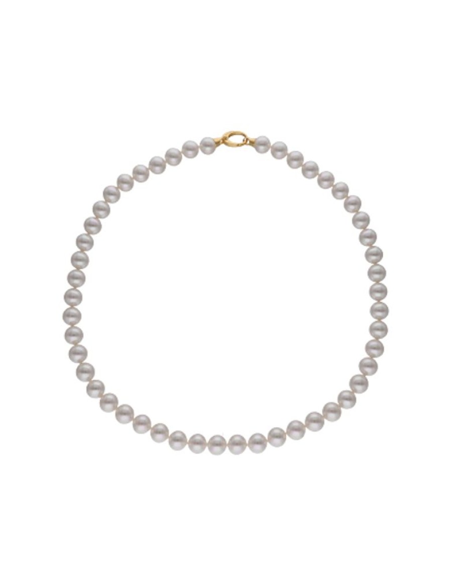 MAJORICA Golden-Plated Silver Necklace Lyra 10Mm 50Cm | Long Pearl Necklaces