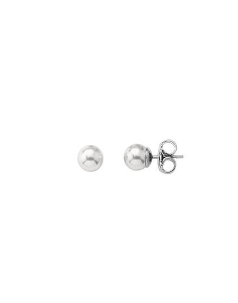 MAJORICA Earrings Lyra Silver With 9Mm White Pearl | Pearl Stud Earrings