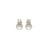 MAJORICA Golden Silver Earrings Selene With 12Mm White Pearl And Zircons | Tu & Yo Earrings