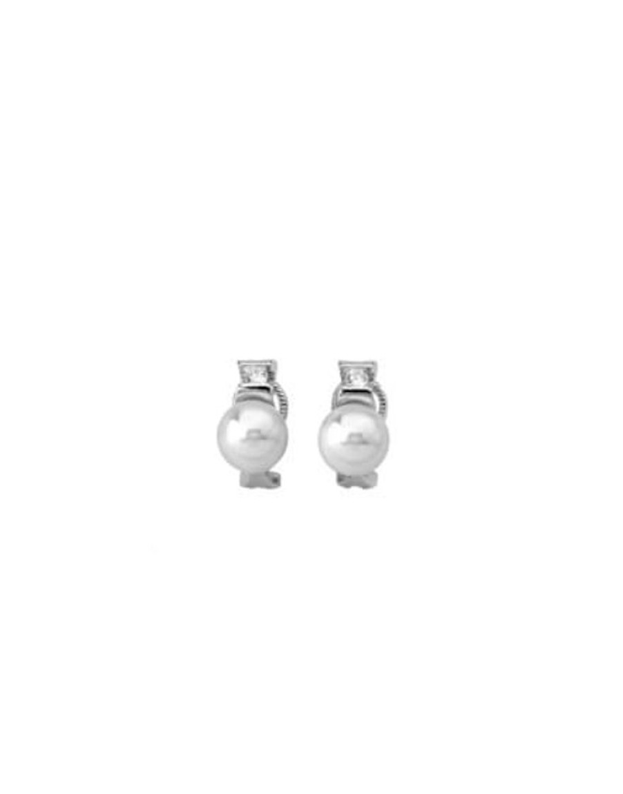 MAJORICA Silver Earrings Selene With 9Mm White Pearl And Zircons | Tu & Yo Earrings