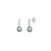 MAJORICA Earrings Espiga Silver With 8Mm Gray Pearl | Pearl Drop Earrings