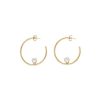 MAJORICA Alba Hoop Earrings Gold Plated | Pearl Hoop Earrings