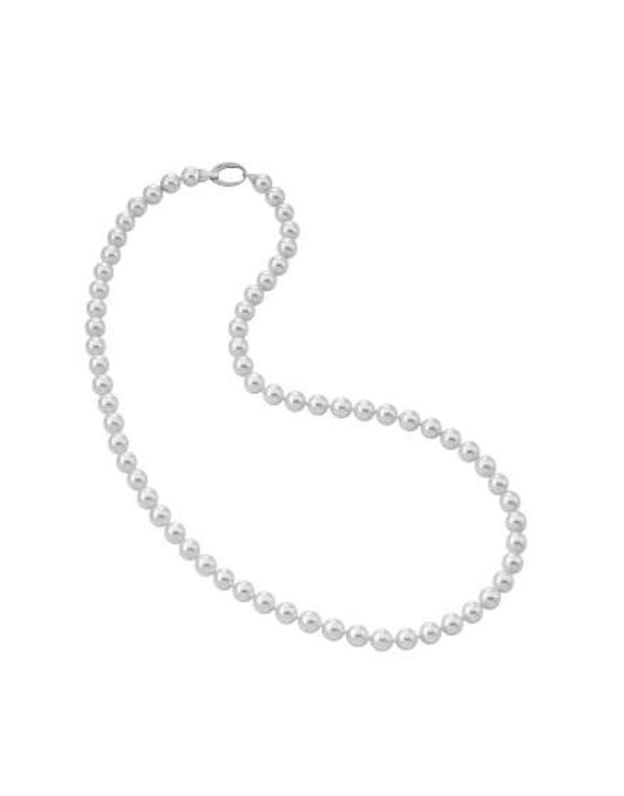 MAJORICA Silver Necklace Lyra With White Pearls 10Mm 60Cm | Long Pearl Necklaces