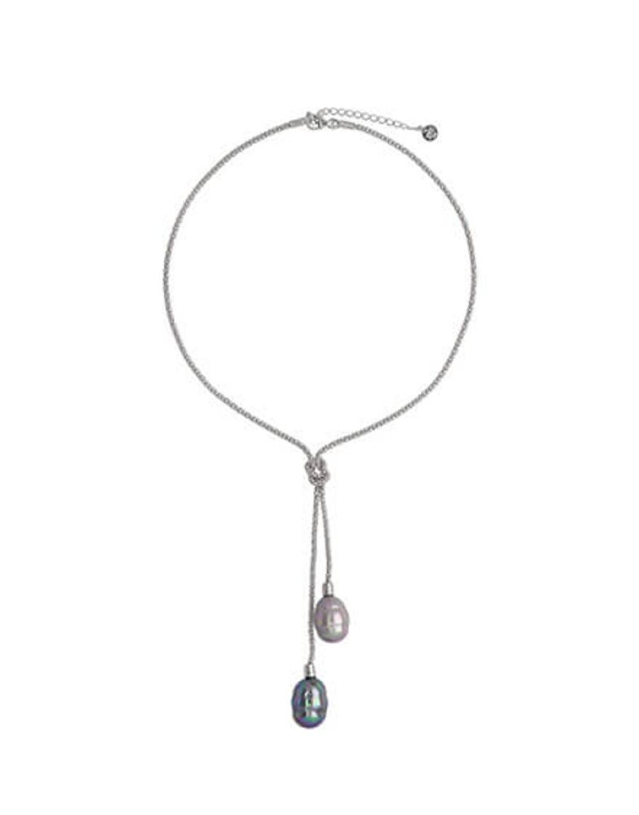 MAJORICA Silver Short Necklace Tender Barroque Gray And Nuage Pearls | Pearl Chain Necklaces