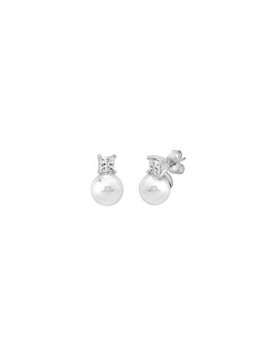 MAJORICA Earrings Selene Silver With 10Mm White Pearl And Zircons | Tu & Yo Earrings