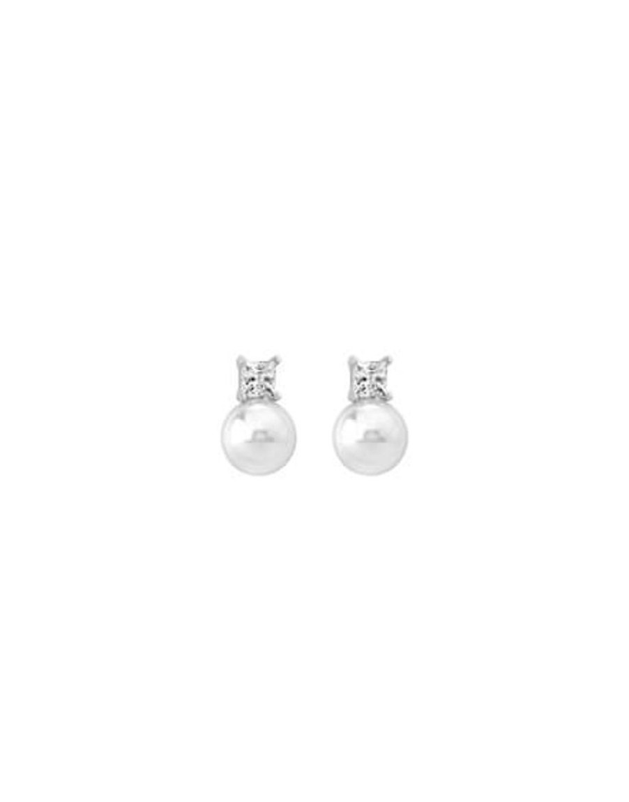 MAJORICA Earrings Selene Silver With 10Mm White Pearl And Zircons | Tu & Yo Earrings