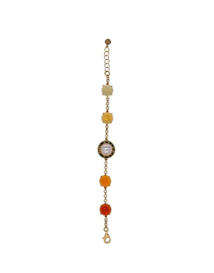 MAJORICA Algaida Geometric Bracelet With Amber Murano Glass | Chain Bracelets