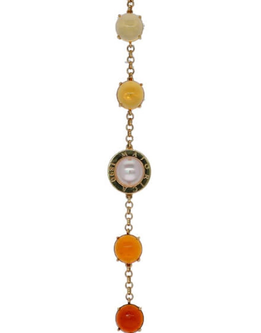 MAJORICA Algaida Geometric Bracelet With Amber Murano Glass | Chain Bracelets