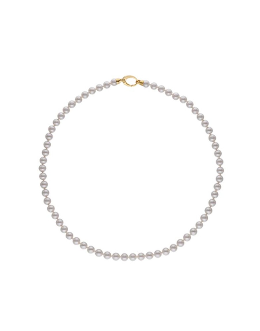 MAJORICA Gold-Plated Silver Necklace Lyra 7Mm 50Cm | Long Pearl Necklaces