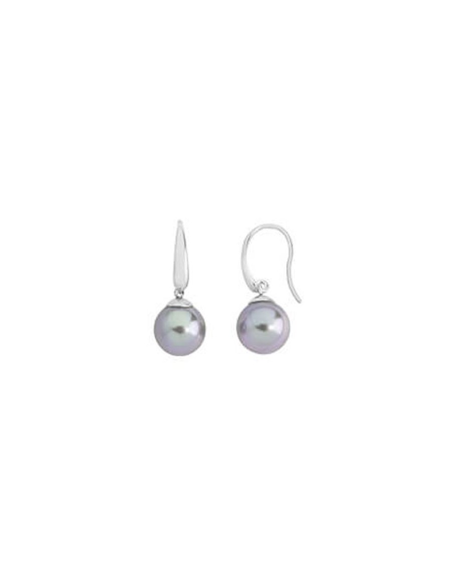 MAJORICA Earrings Nuada Silver With 10Mm Gray Pearl | Pearl Drop Earrings