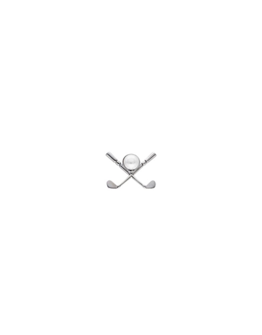 MAJORICA Le Club Golf Broach In Steel With A White Half Pearl | Pins