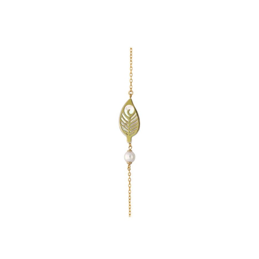 MAJORICA Dafne Bracelet With Mother-Of-Pearl Leaf | Chain Bracelets